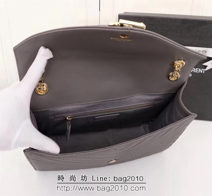 YSL聖羅蘭 經典款 互扣式球紋金屬YSL標誌 原版南非皮肩背包 26588 YAS1406